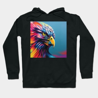 Hawk in Rainbow Colours | Majestic Bird of Prey Hoodie